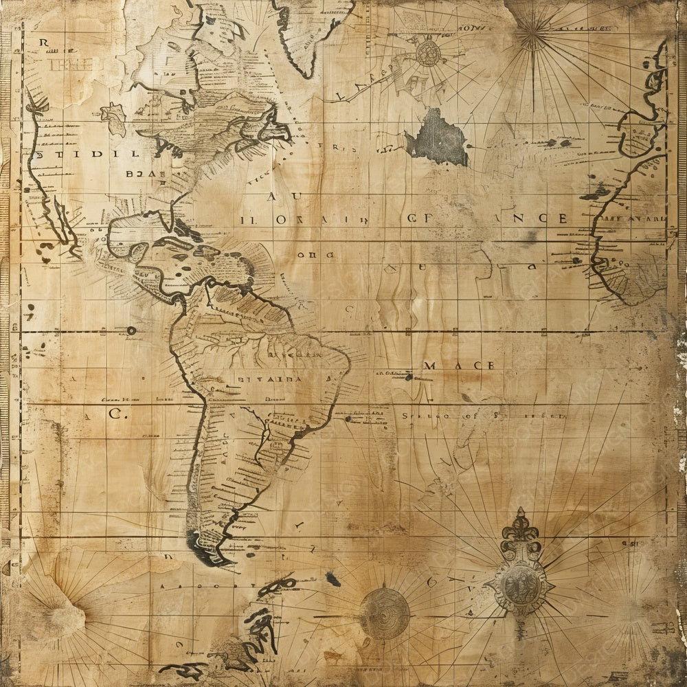 Vintage Digital Paper Antique Map Digital Paper Pack (DDD004235)