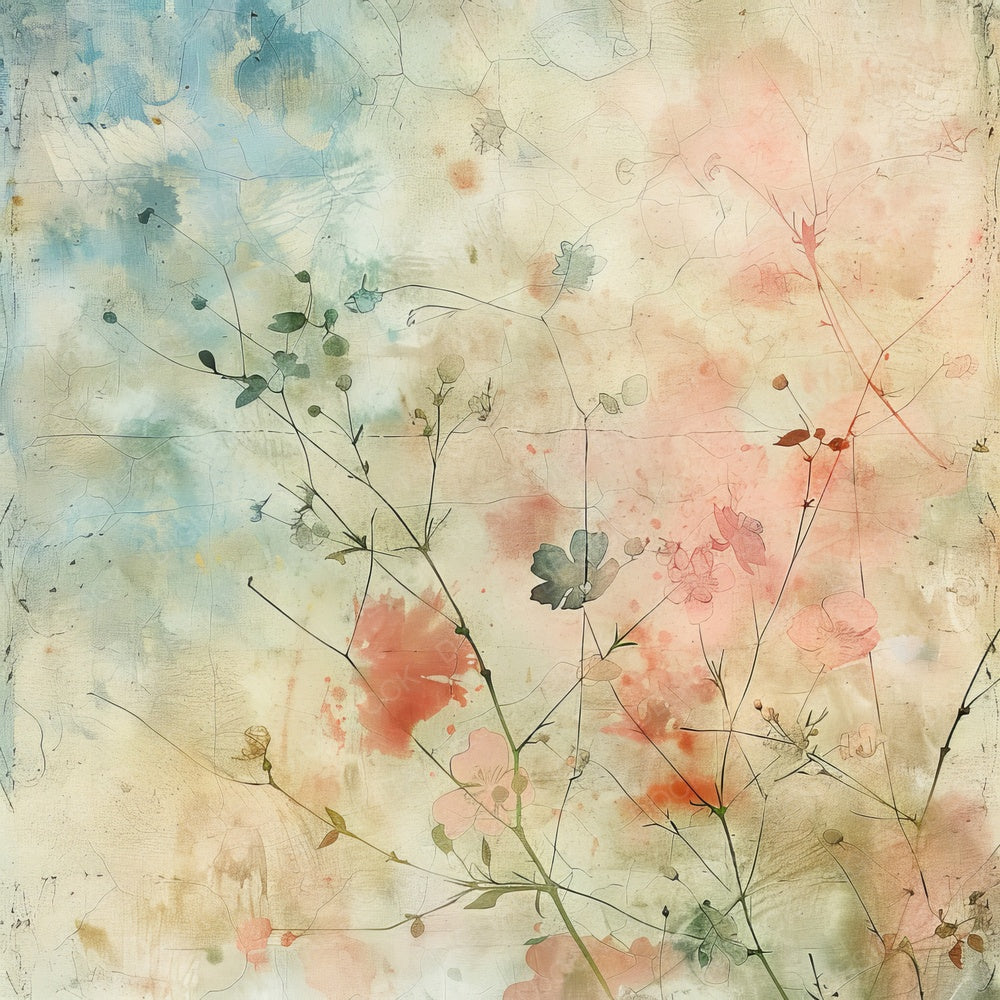 Vintage Digital Paper Botanical Ink Wash Digital Paper Pack (DDD004239)
