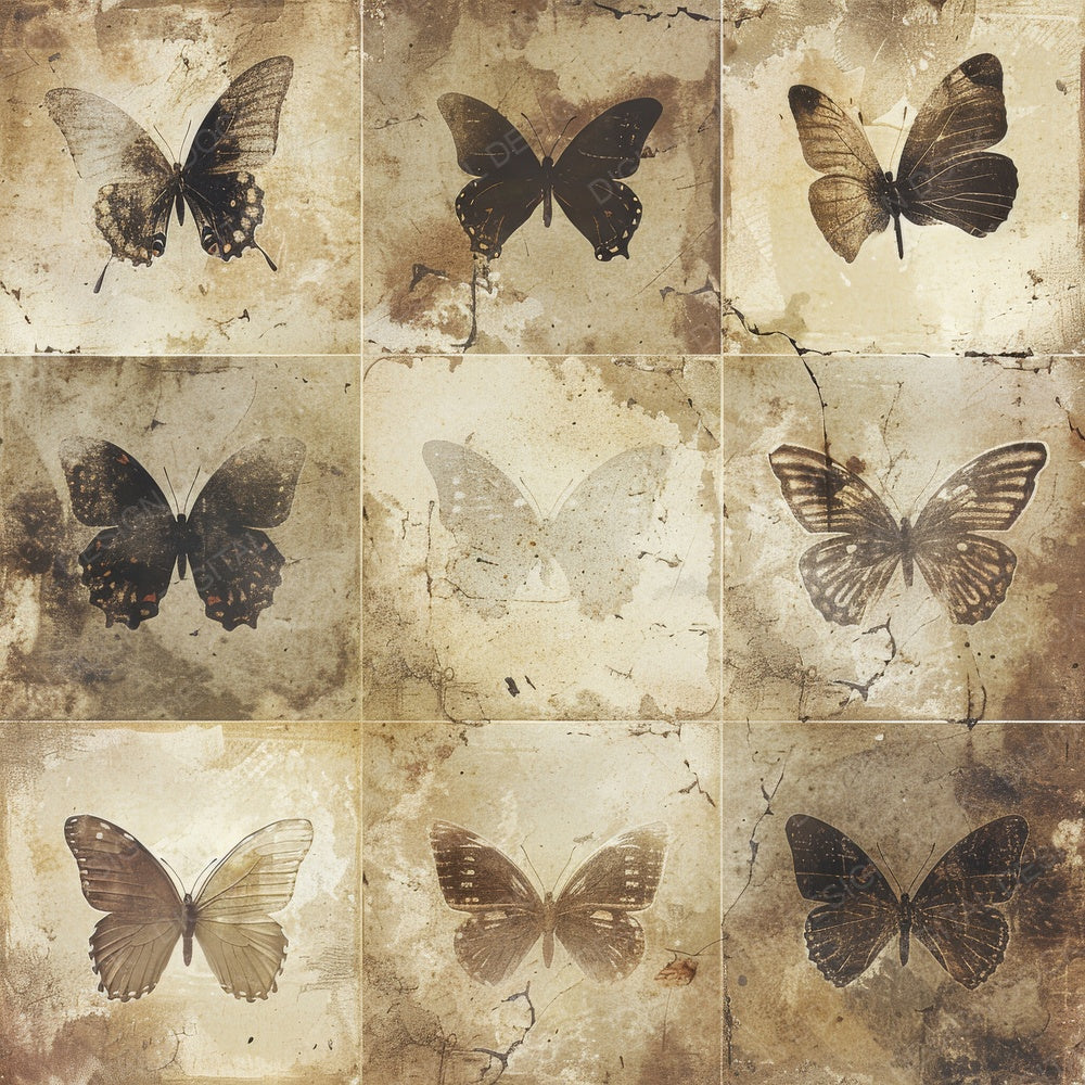Vintage Digital Paper Butterflies Digital Paper Pack (DDD004242)