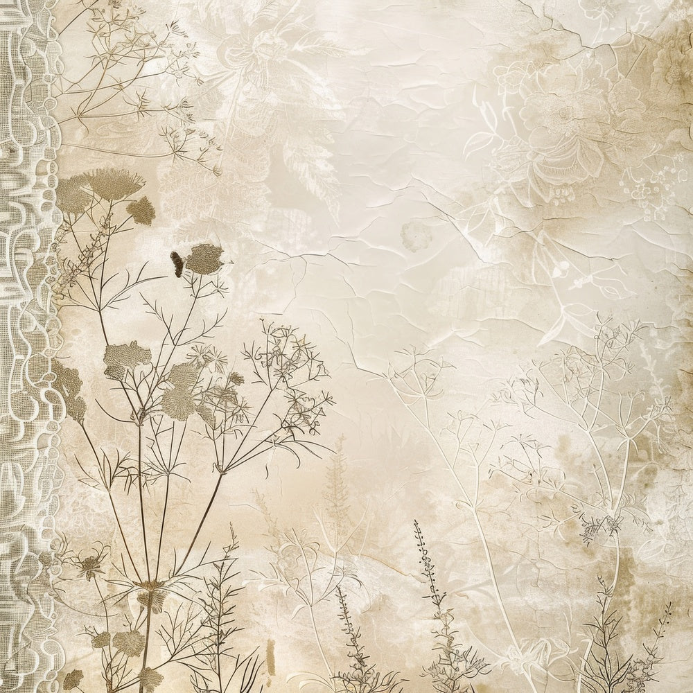 Vintage Digital Paper Floral Cream Lace Digital Paper Pack (DDD004250)