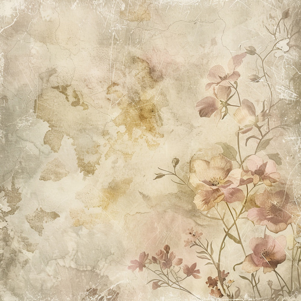 Vintage Digital Paper Floral Pastel Wash Digital Paper Pack (DDD004254)