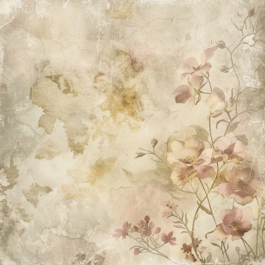 Vintage Digital Paper Floral Pastel Wash Digital Paper Pack (DDD004254)