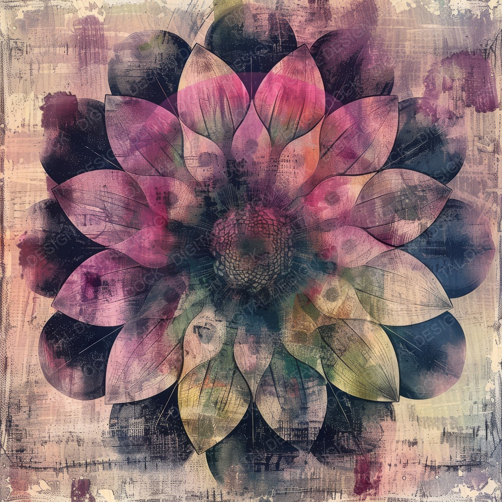 Vintage Digital Paper Ink Wash Mandala Digital Paper Pack (DDD004256)