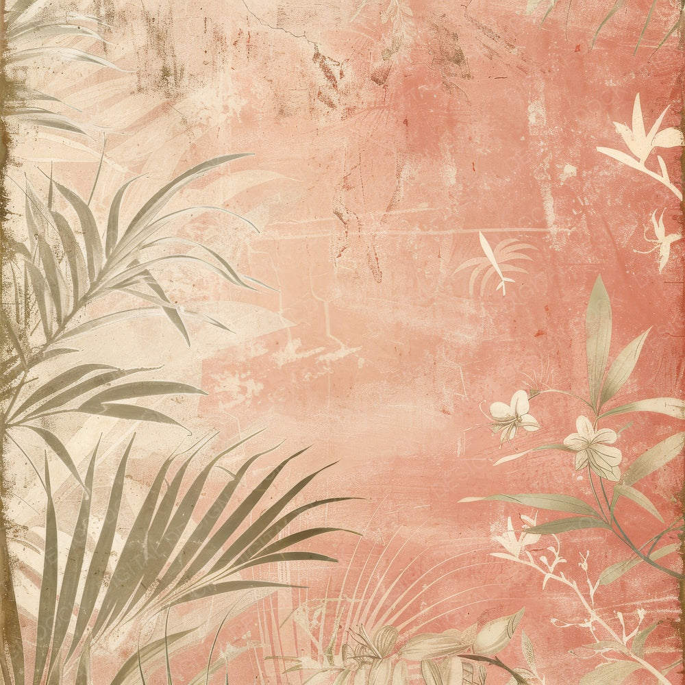 Vintage Digital Paper Pastel Pink Tropical Digital Paper Pack (DDD004274)