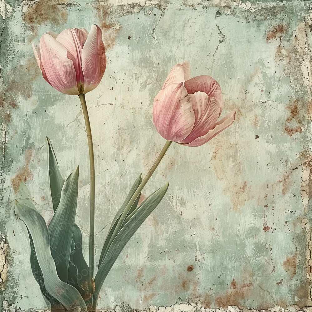 Vintage Digital Paper Rustic Tulip Digital Paper Pack (DDD004280)
