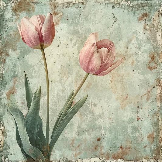 Vintage Digital Paper Rustic Tulip Digital Paper Pack (DDD004280)