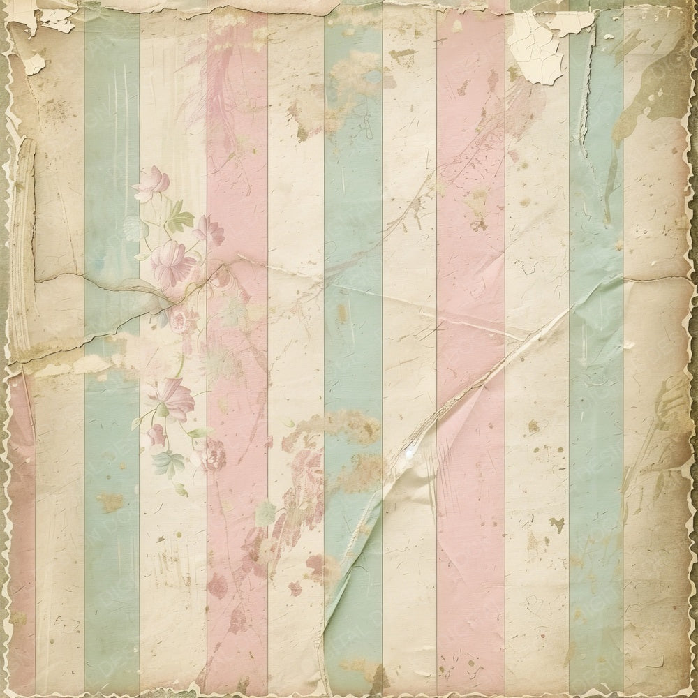 Vintage Digital Paper Soft Pastel Stripes Digital Paper Pack (DDD004287)
