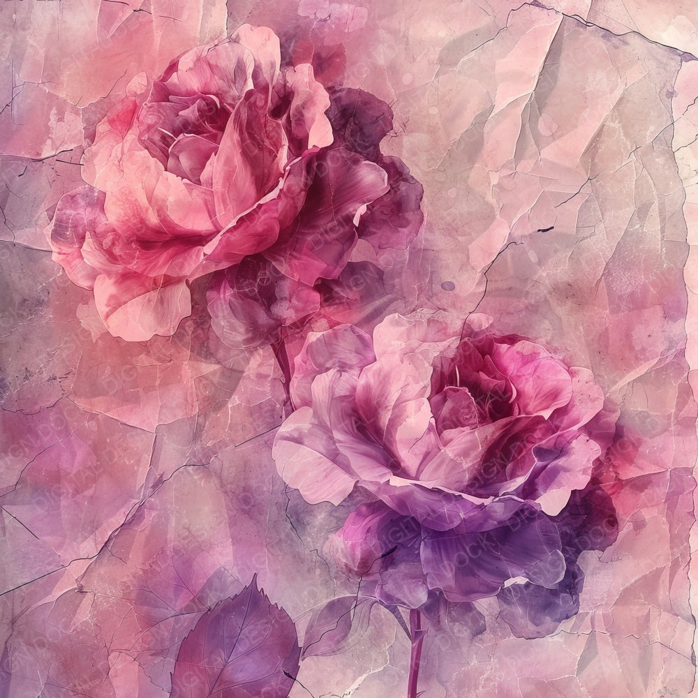 Vintage Digital Paper Soft Roses Digital Paper Pack (DDD004288)