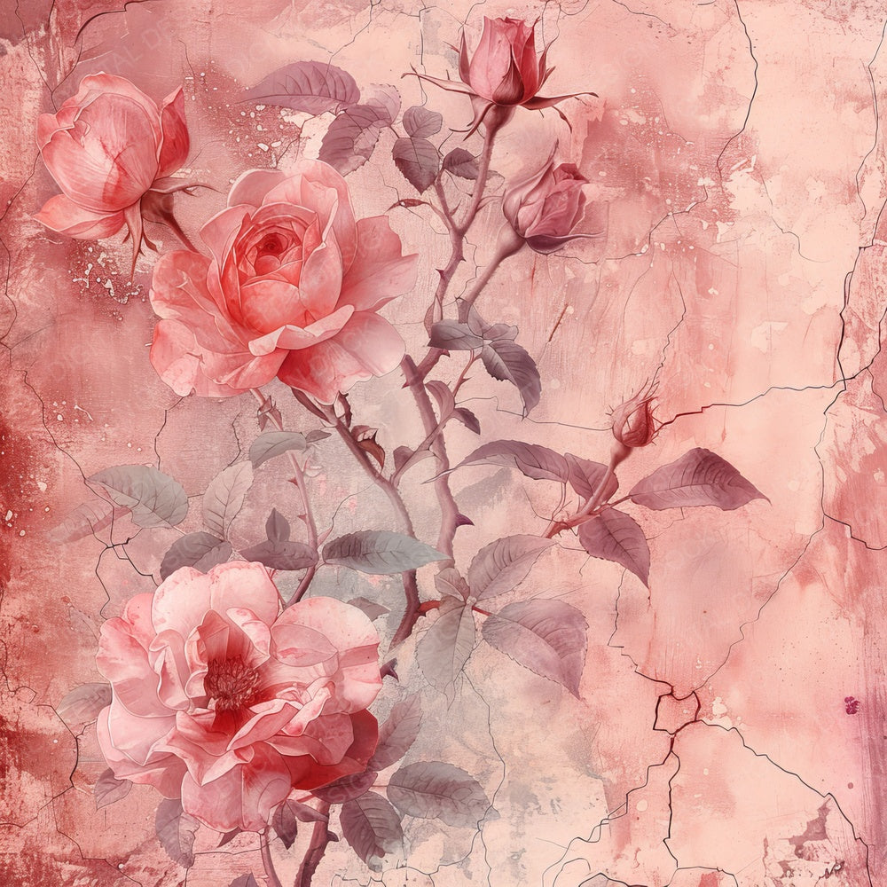 Vintage Digital Paper Soft Roses Digital Paper Pack (DDD004288)
