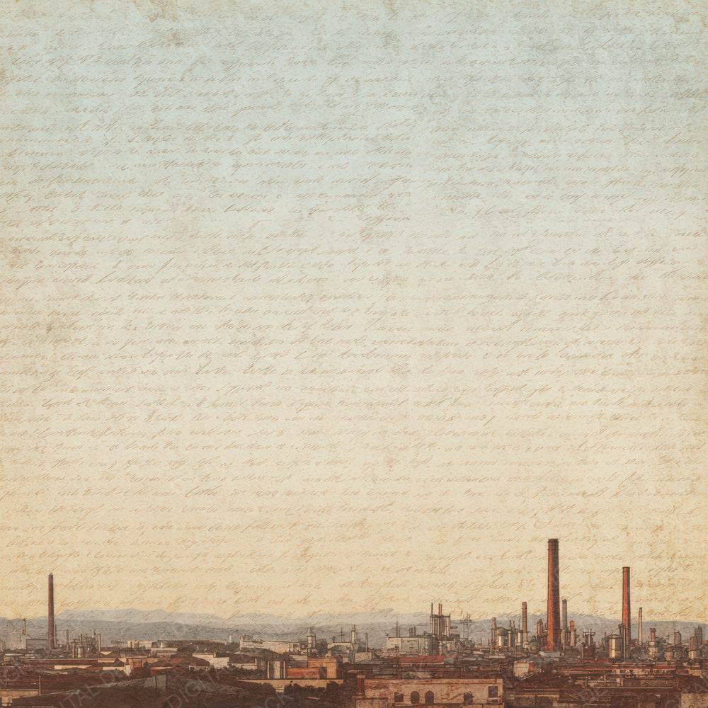 Vintage Factory Skyline Scene Digital Paper Pack (DDD012237)
