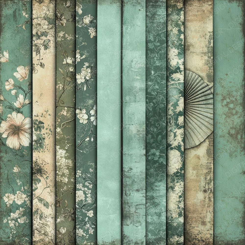 Vintage Fan Wash Digital Paper Pack (DDD004297)