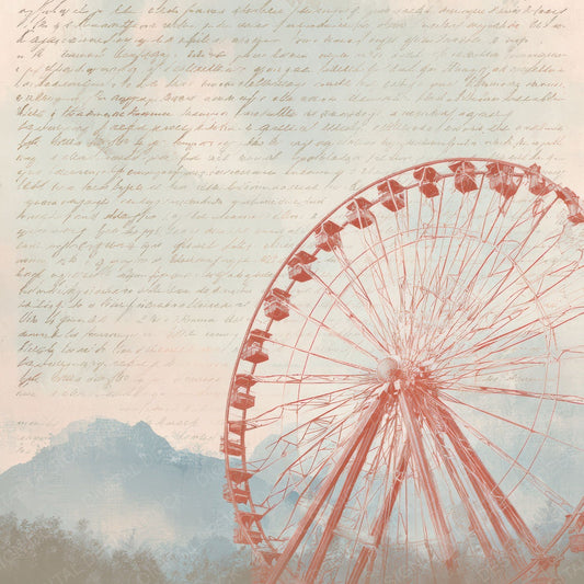 Vintage Ferris Wheel Fairground Scene Digital Paper Pack (DDD012215)