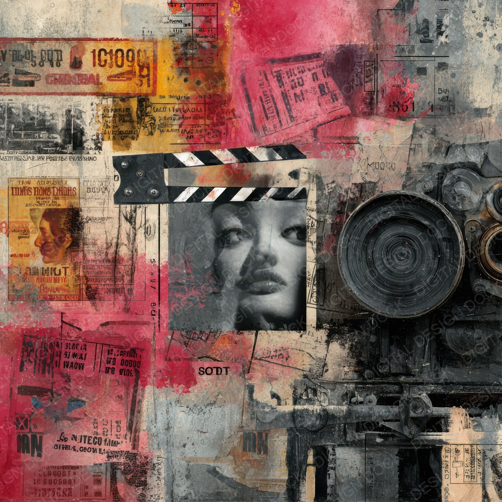 Vintage Film Collage Digital Paper Pack (DDD004298)