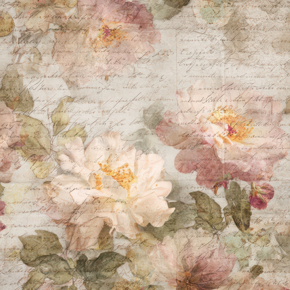 Vintage Floral Script Digital Paper Pack (DDD008825)