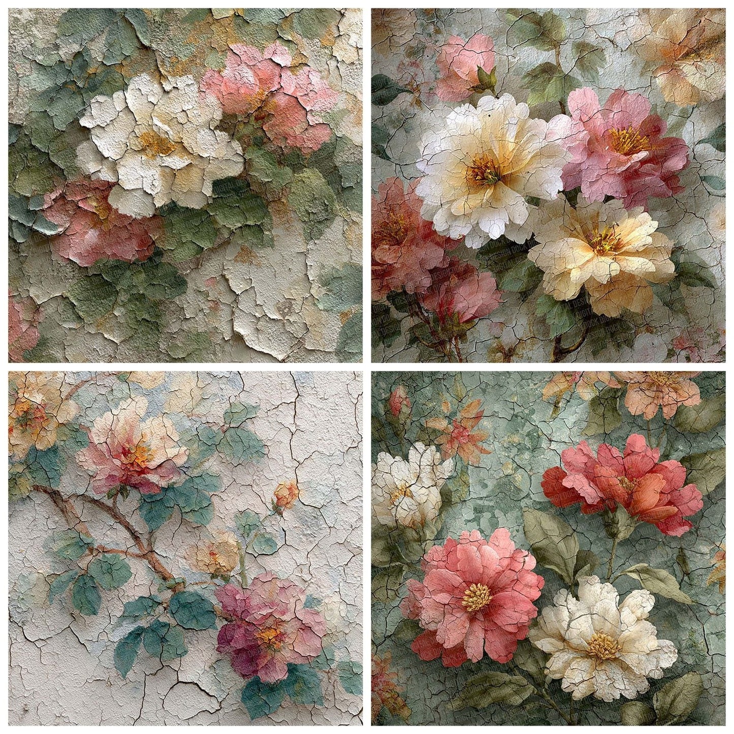 Vintage Floral Wallpaper Digital Paper Pack (DDD004302)