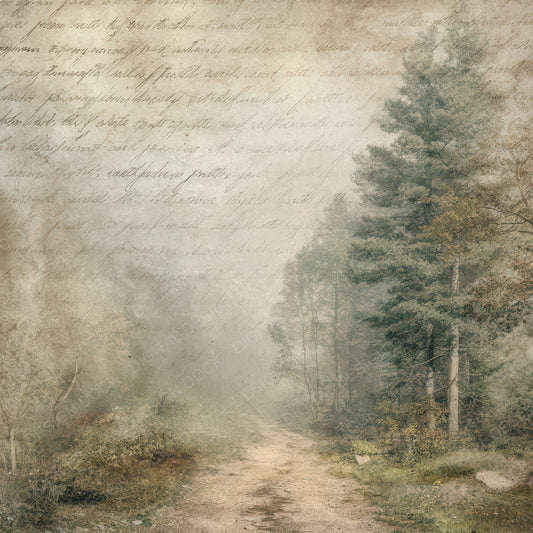 Vintage Forest Path Woodland Scene Digital Paper Pack (DDD008840)