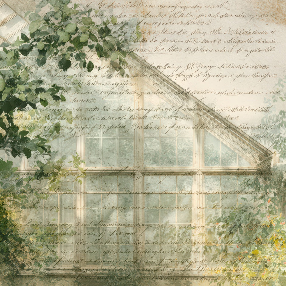 Vintage Greenhouse Interior Scene Digital Paper Pack (DDD008841)
