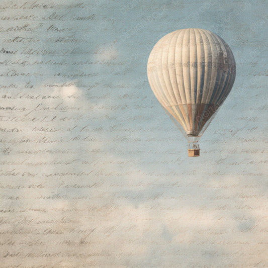 Vintage Hot Air Balloon Sky Scene Digital Paper Pack (DDD008843)