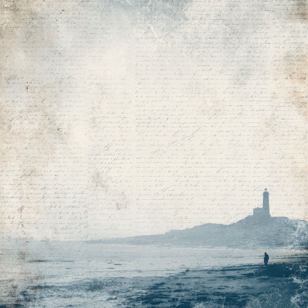Vintage Lighthouse Coastal Scene Digital Paper Pack (DDD012192)