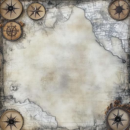 Vintage Map Canvas Background Digital Paper Pack (DDD004307)