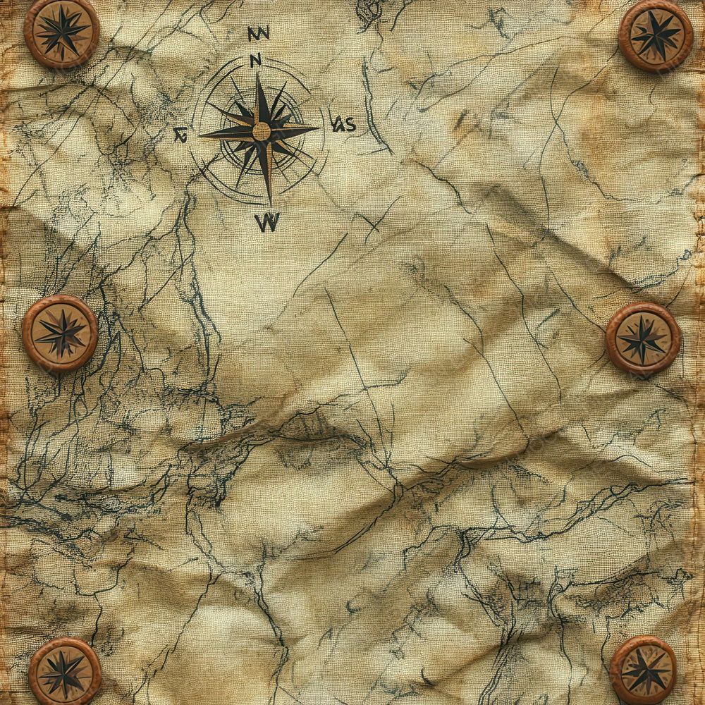 Vintage Map Canvas Background Digital Paper Pack (DDD004307)