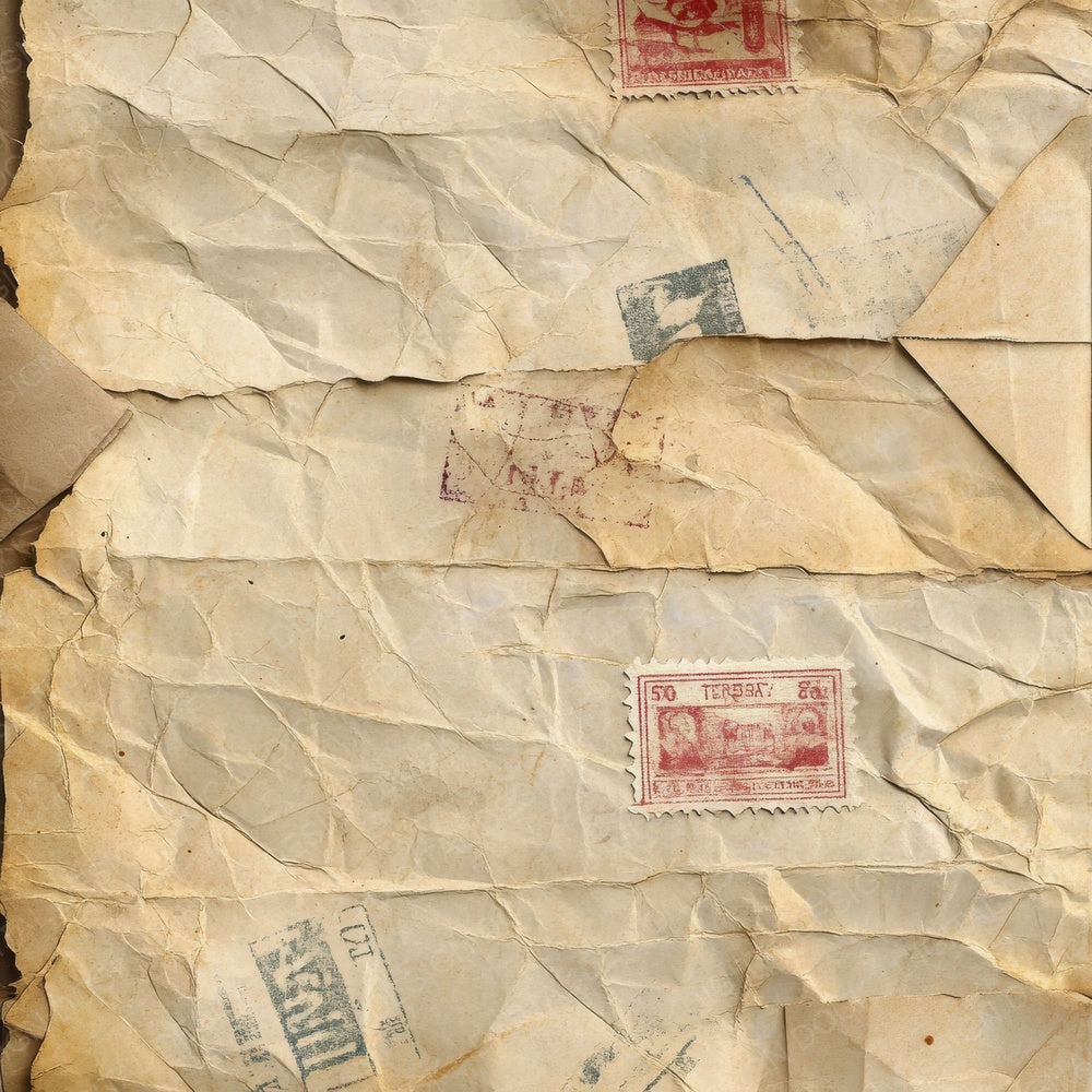 Vintage Postage Stamps Background Digital Paper Pack (DDD004311)