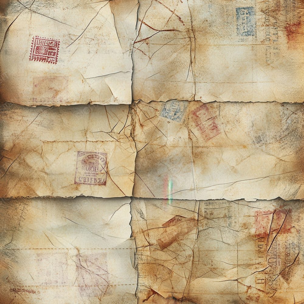 Vintage Postage Stamps Background Digital Paper Pack (DDD004311)