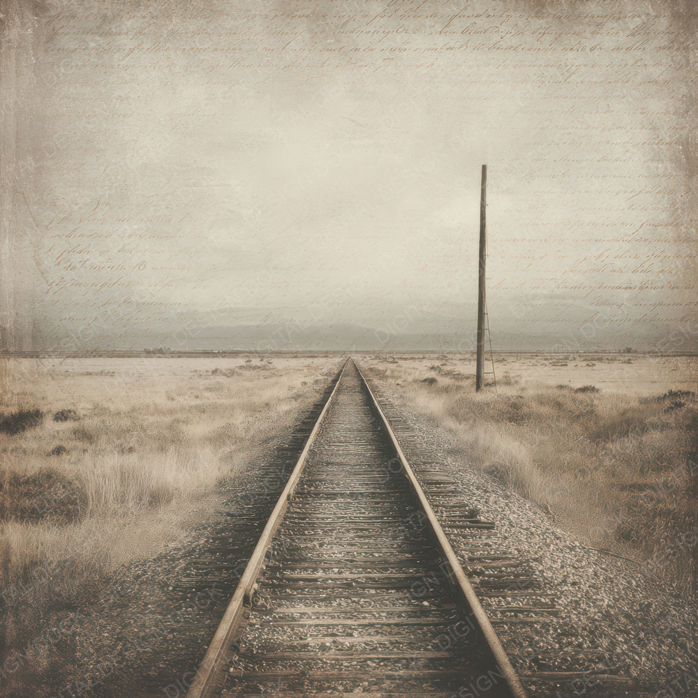 Vintage Railway Track Scene Digital Paper Pack (DDD012197)