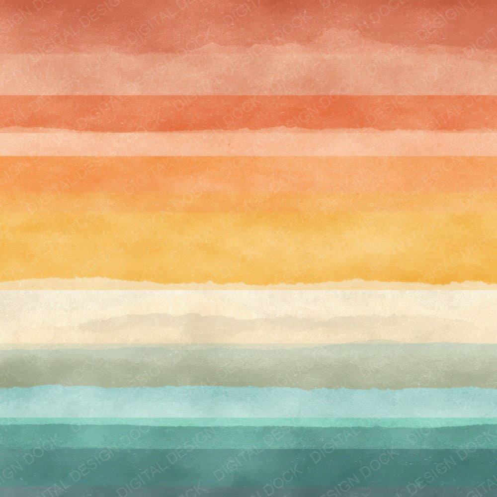 Vintage Rainbow Sunset Digital Paper Pack (DDD008627)