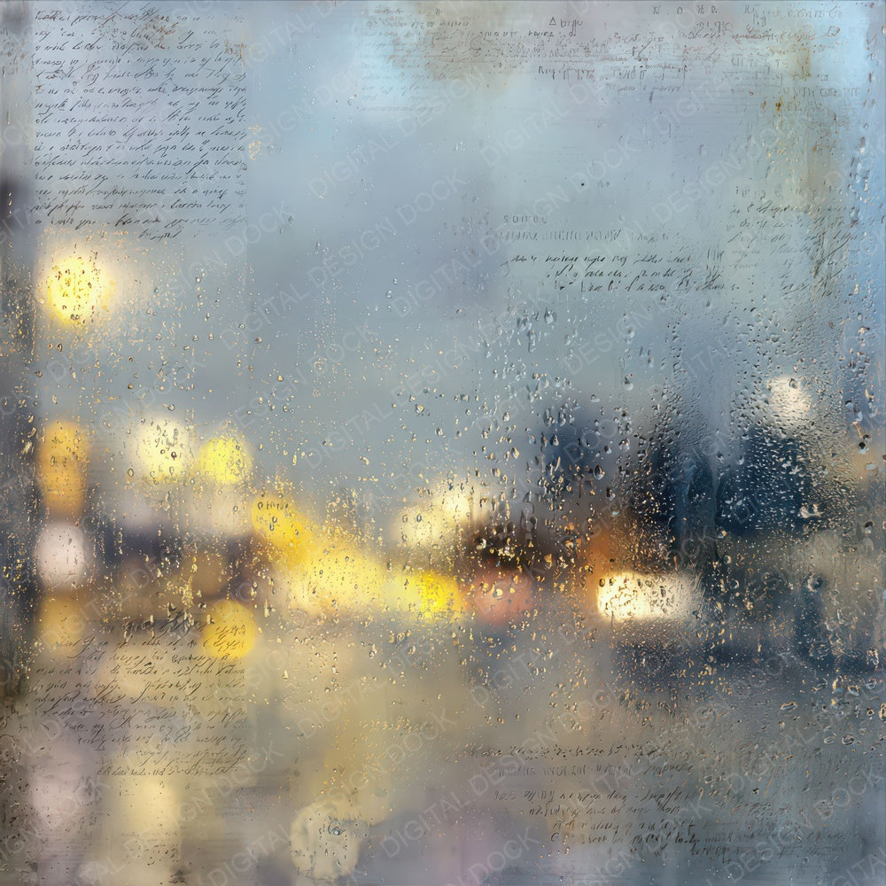 Vintage Rainy Window City Scene Digital Paper Pack (DDD012199)