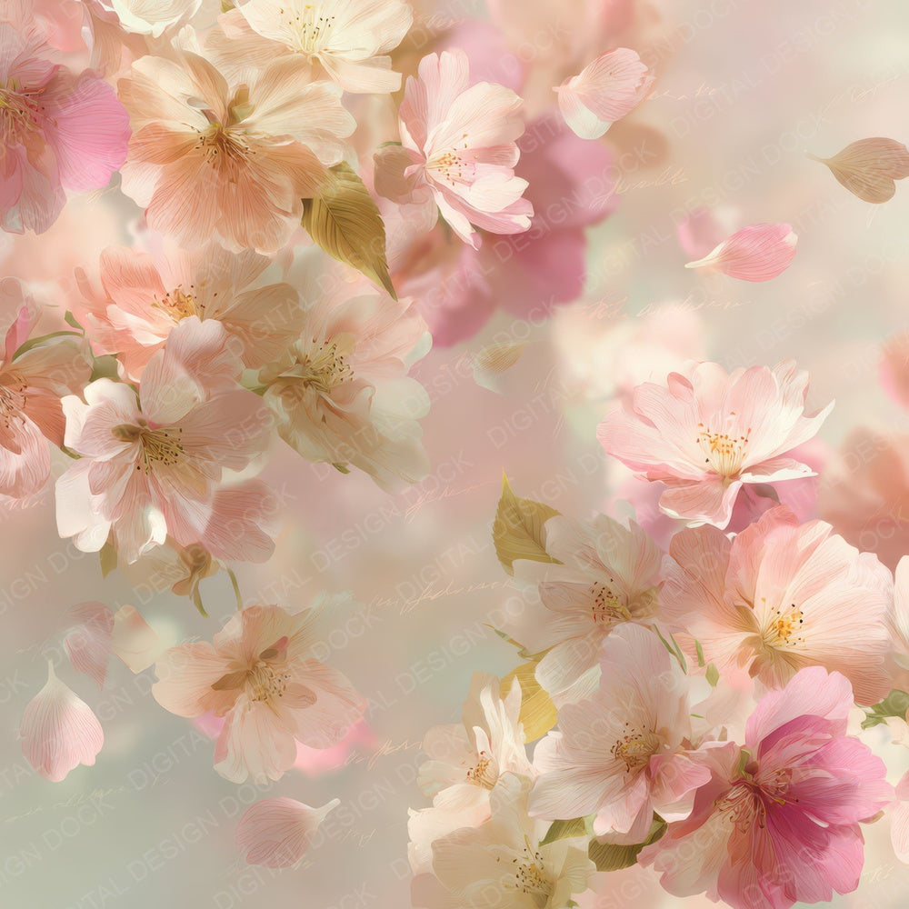 Vintage Spring Blossom Petals Digital Paper Pack (DDD012340)