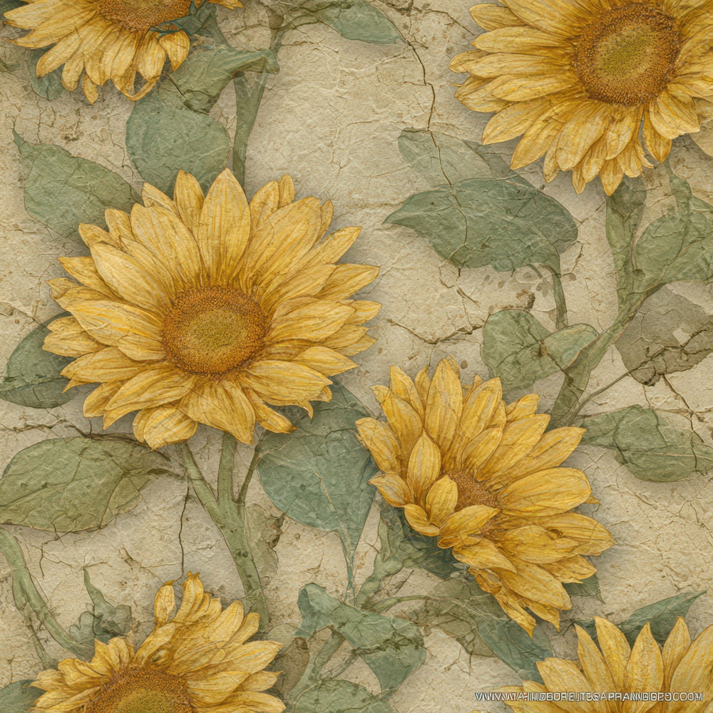 Vintage Sunflower Overlay Digital Paper Pack (DDD008684)