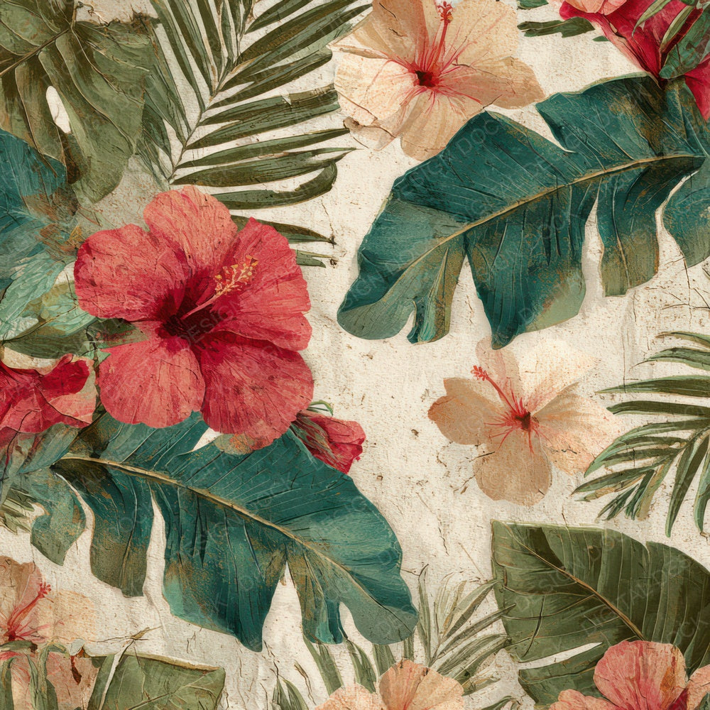 Vintage Tropical Banana Leaves Digital Paper Pack (DDD008685)