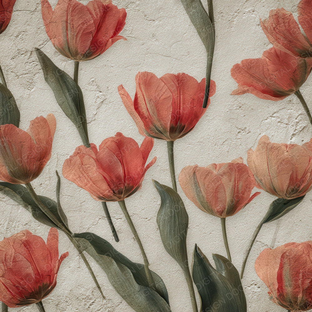 Vintage Tulip Overlay Digital Paper Pack (DDD008686)