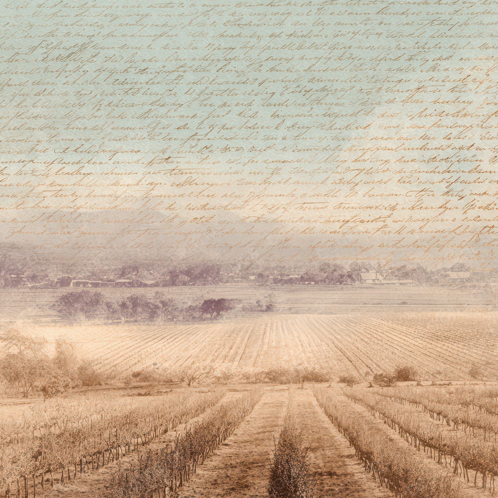 Vintage Vineyard Landscape Scene Digital Paper Pack (DDD012223)