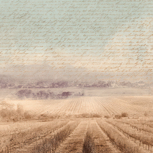 Vintage Vineyard Landscape Scene Digital Paper Pack (DDD012223)