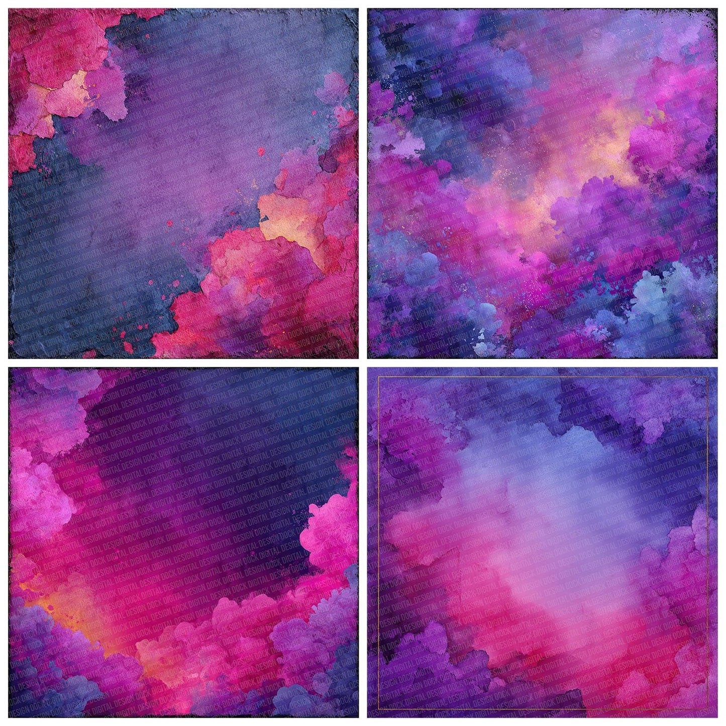 Violet Fuchsia Burst Digital Paper Pack (DDD004319)
