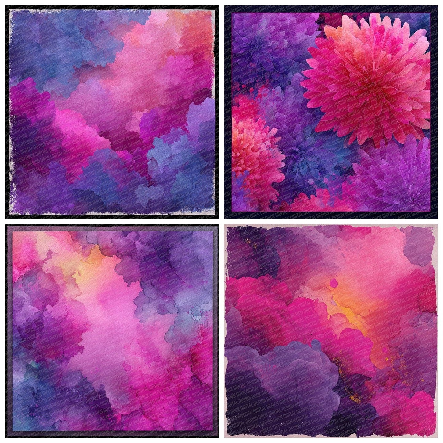 Violet Fuchsia Burst Digital Paper Pack (DDD004319)