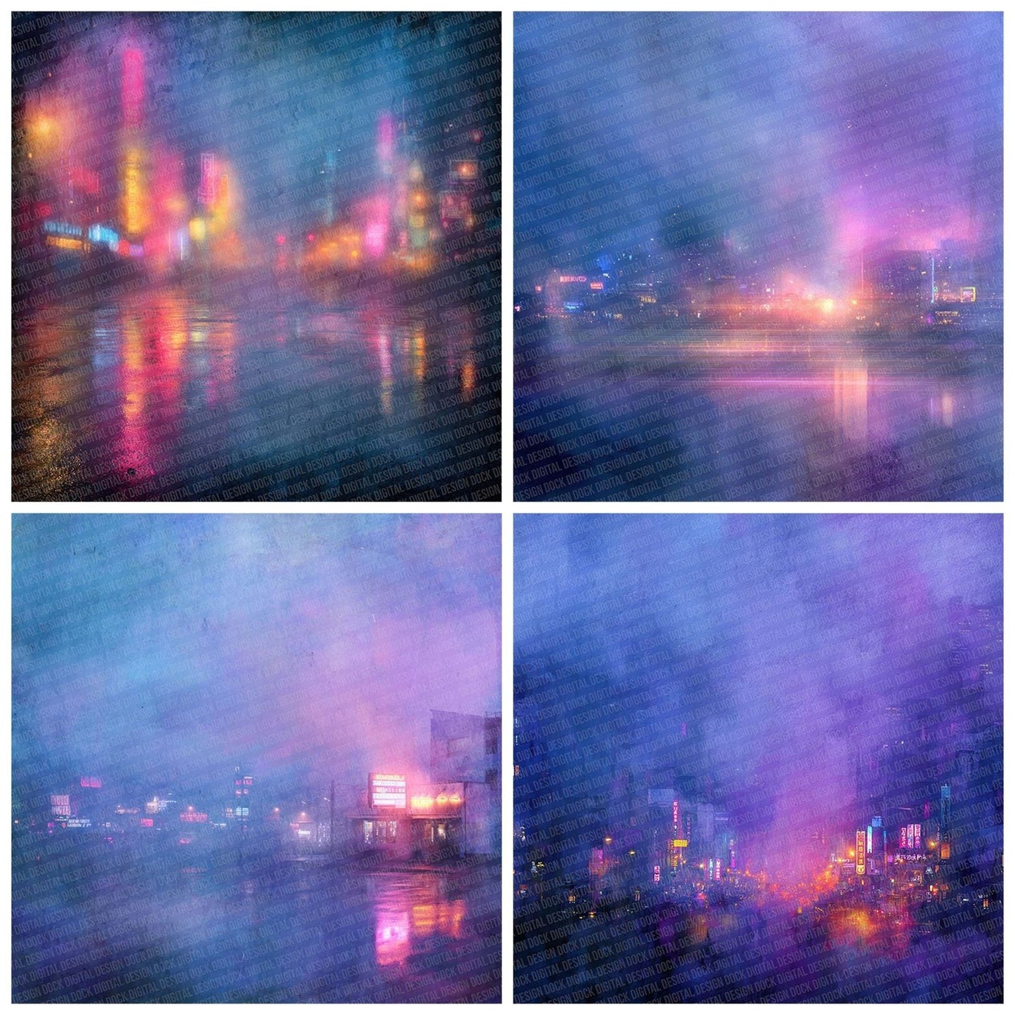 Violet Haze Cyberpunk Digital Paper Pack (DDD007744)