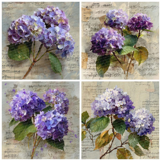 Violet Hydrangea Notes Digital Paper Pack (DDD007745)