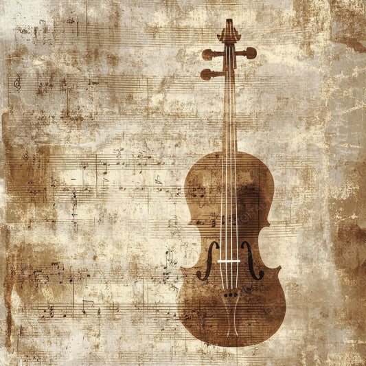 Violin Music Sheet Background Digital Paper Pack (DDD004325)