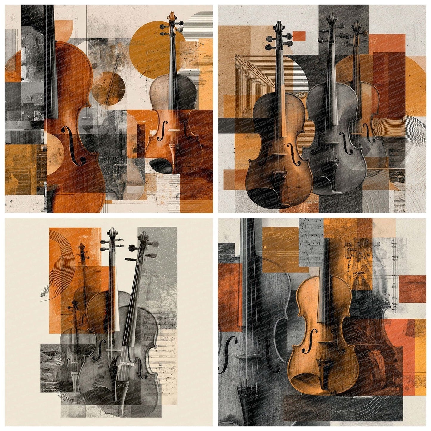 Violin String Moodboard Digital Paper Pack (DDD004327)