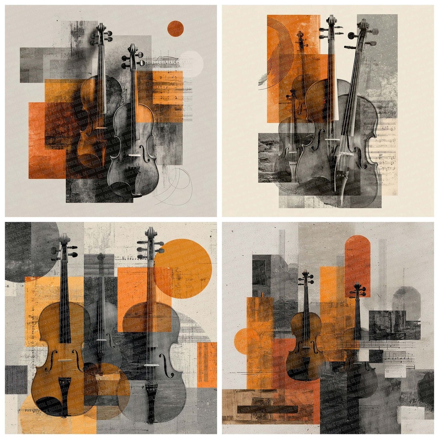 Violin String Moodboard Digital Paper Pack (DDD004327)