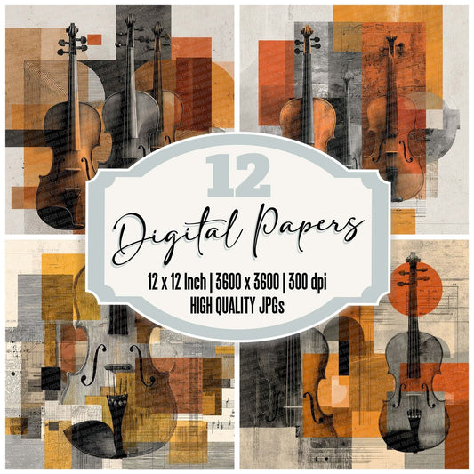 Violin String Moodboard Digital Paper Pack (DDD004327)