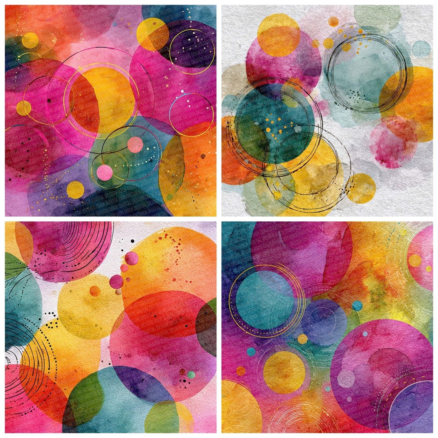 Vivid Rainbow Orbit Digital Paper Pack (DDD004334)