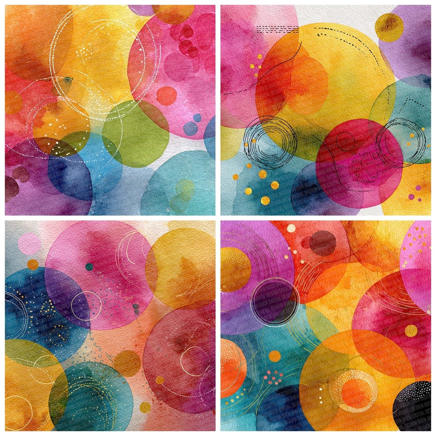 Vivid Rainbow Orbit Digital Paper Pack (DDD004334)