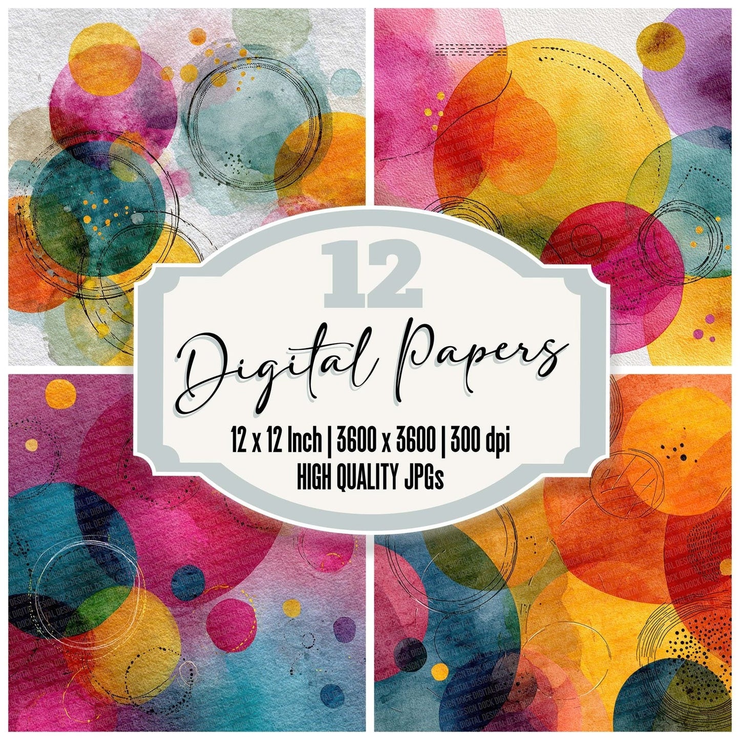 Vivid Rainbow Orbit Digital Paper Pack (DDD004334)