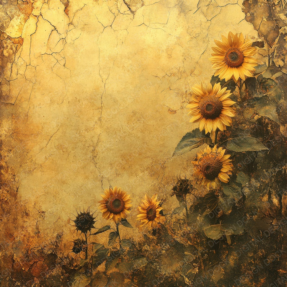 Waning Sunflower Field Digital Paper Pack (DDD004343)
