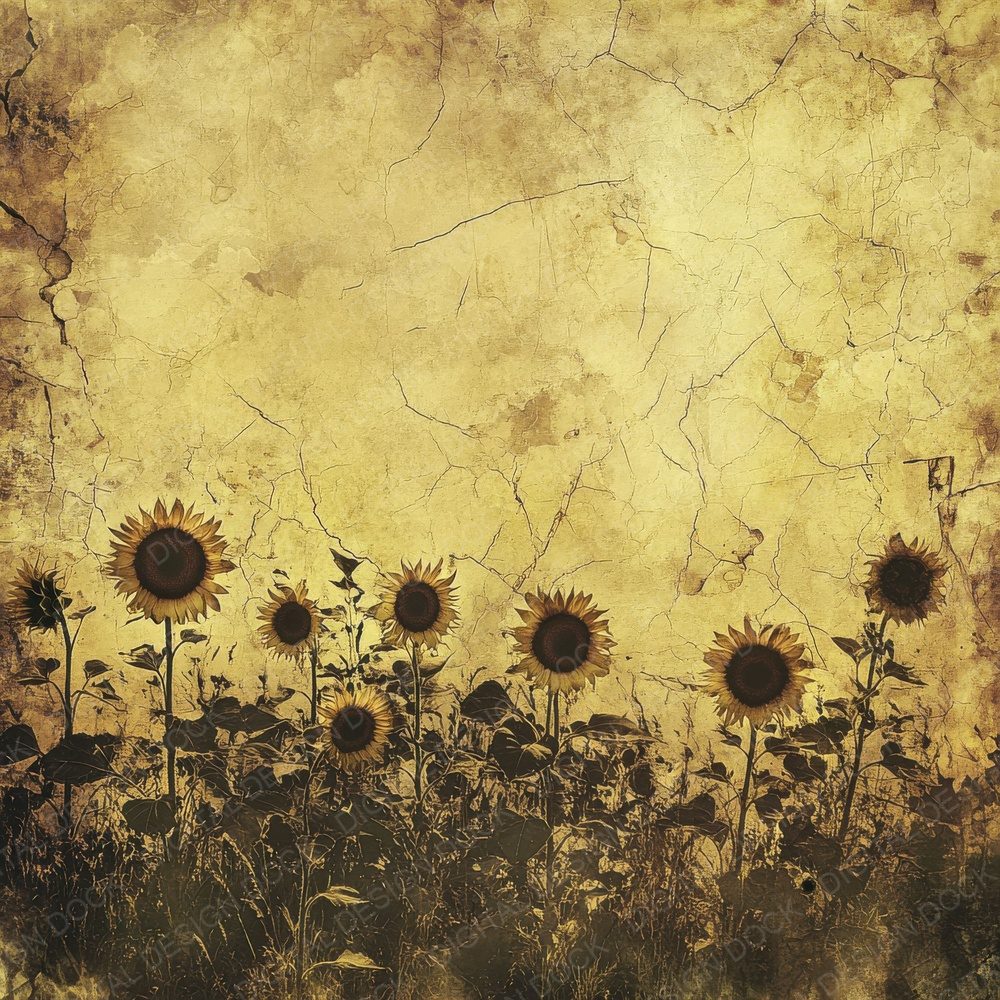 Waning Sunflower Field Digital Paper Pack (DDD004343)