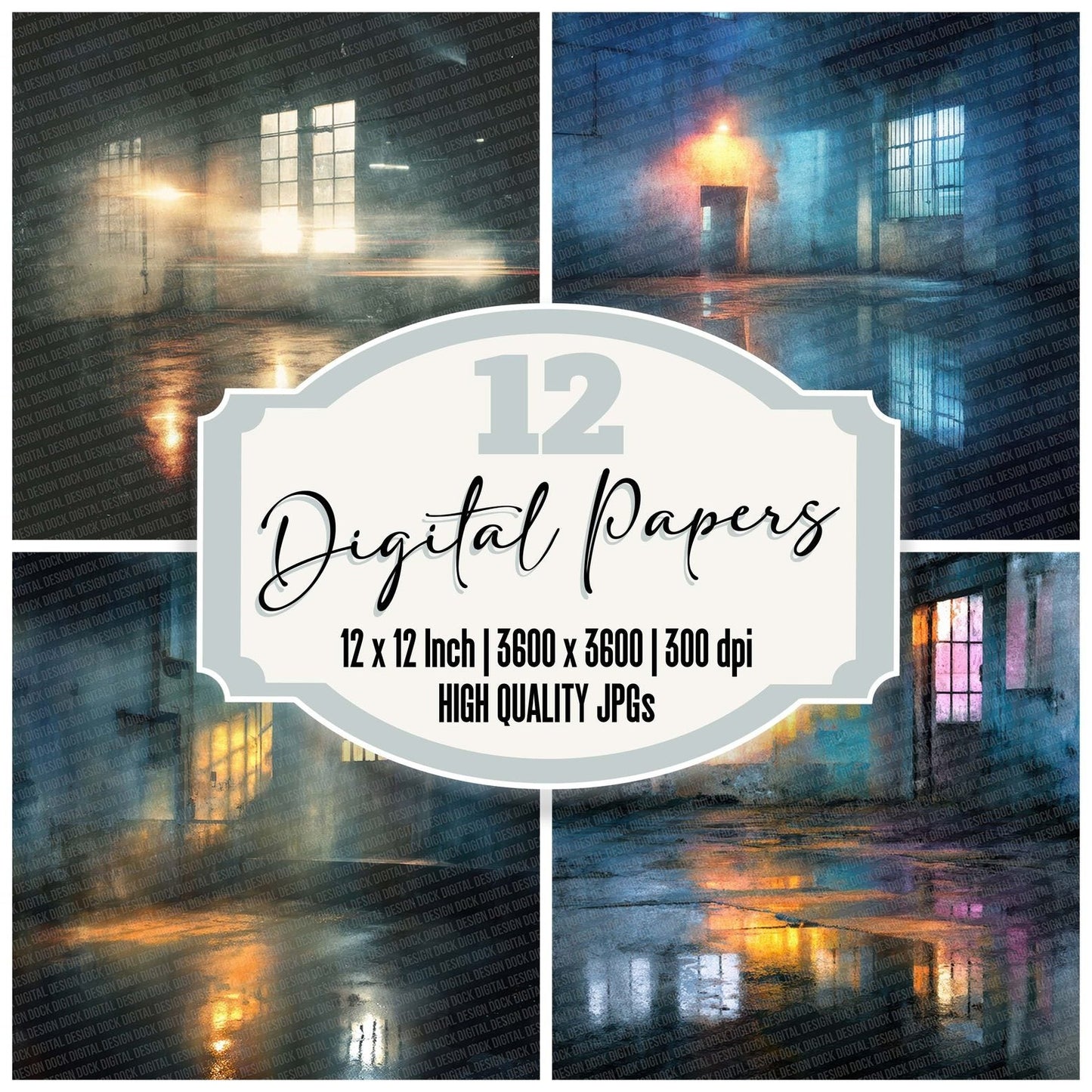 Warehouse Light Stain Digital Paper Pack (DDD004346)